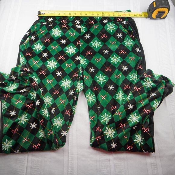No Boundaries Pajama Set Womens 2XL Argyle Snowflake Santa Baby Fleece Holiday - Picture 8 of 11